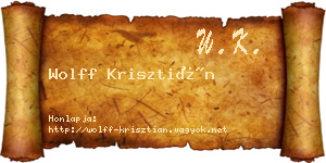 Wolff Krisztián névjegykártya